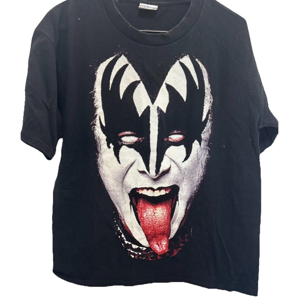 KISS VINTAGE GENE SIMMONS FACE SHIRT FAREWELL TOUR LARGE
